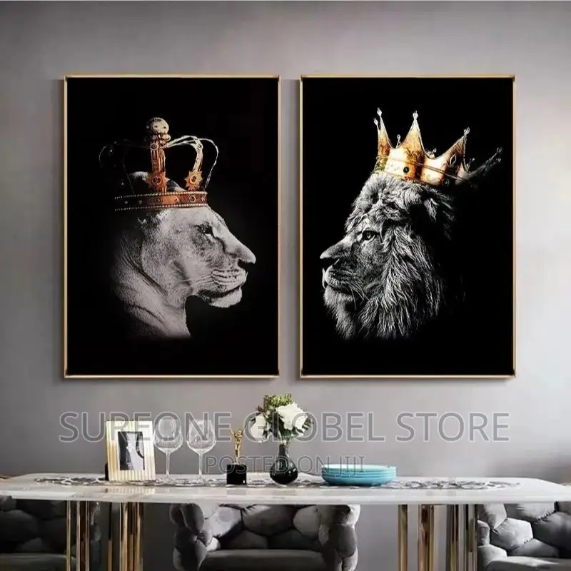 Black Lion King and Lioness