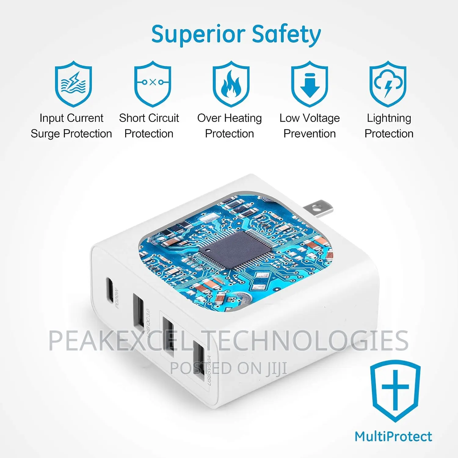 4-Port USB 53W Multi-Port Quick Charge With QC 3.0 Speed