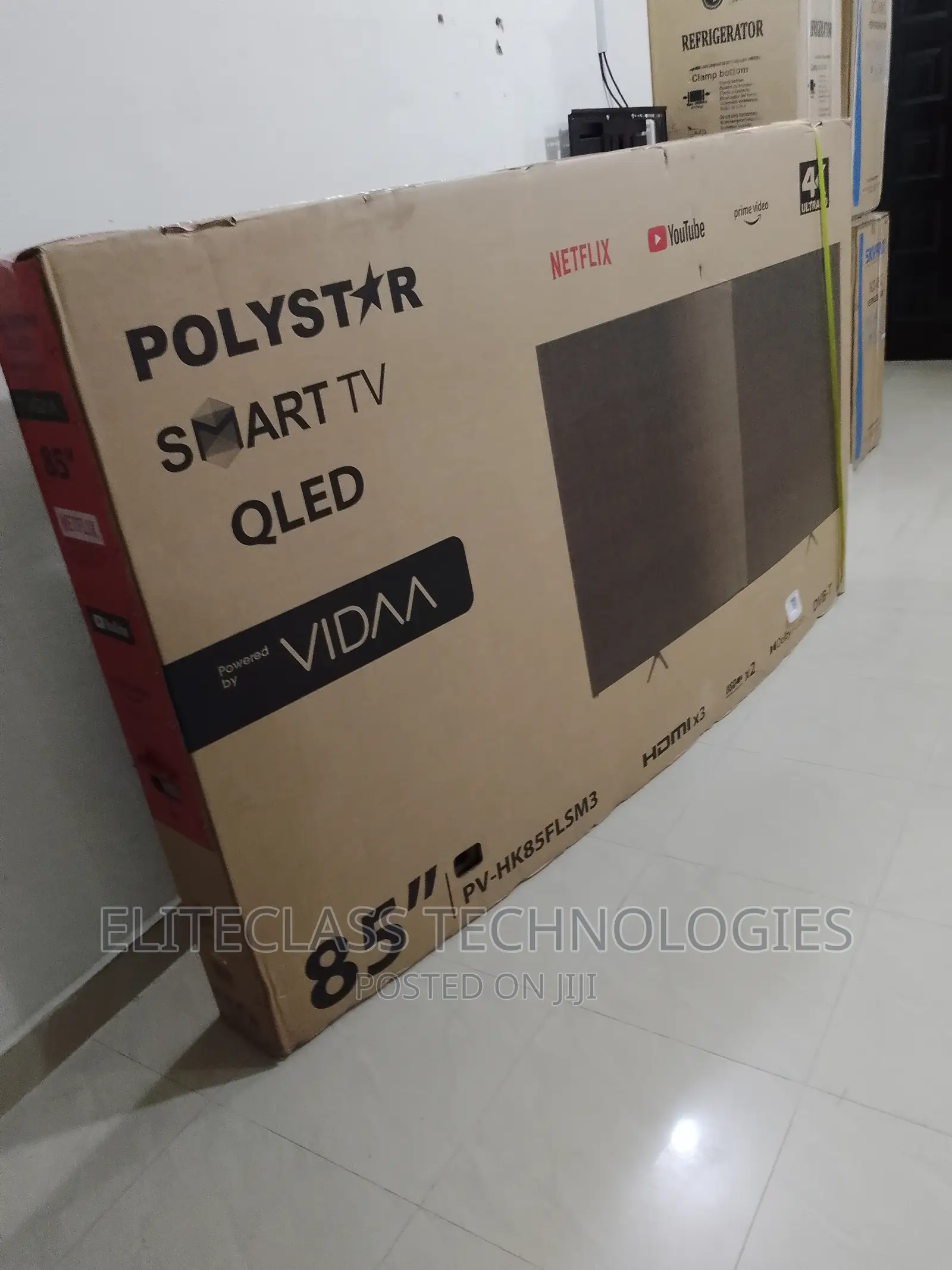 Polystar 85” Smart LED Ultra HD TV With Netflix,Frameless