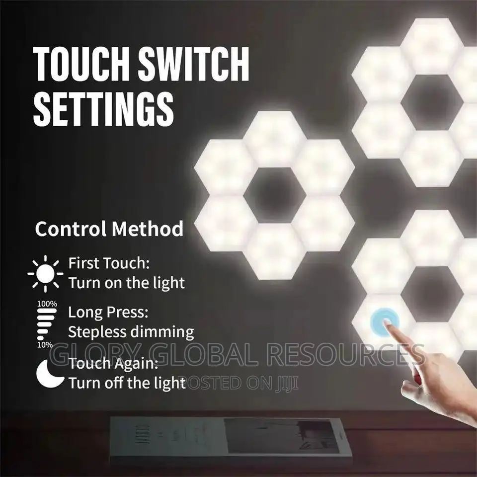 6pcs Hexagon Electric Operated RGB LED Light