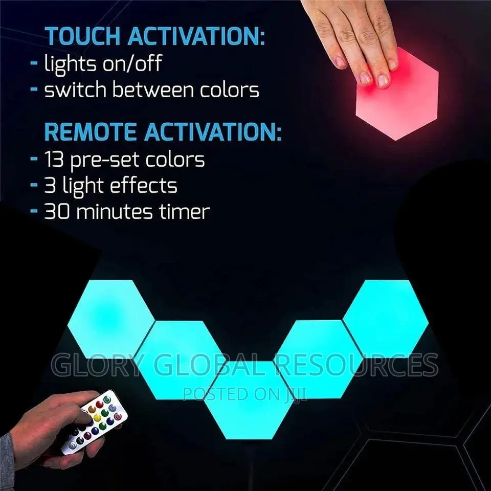 6pcs Hexagon Electric Operated RGB LED Light