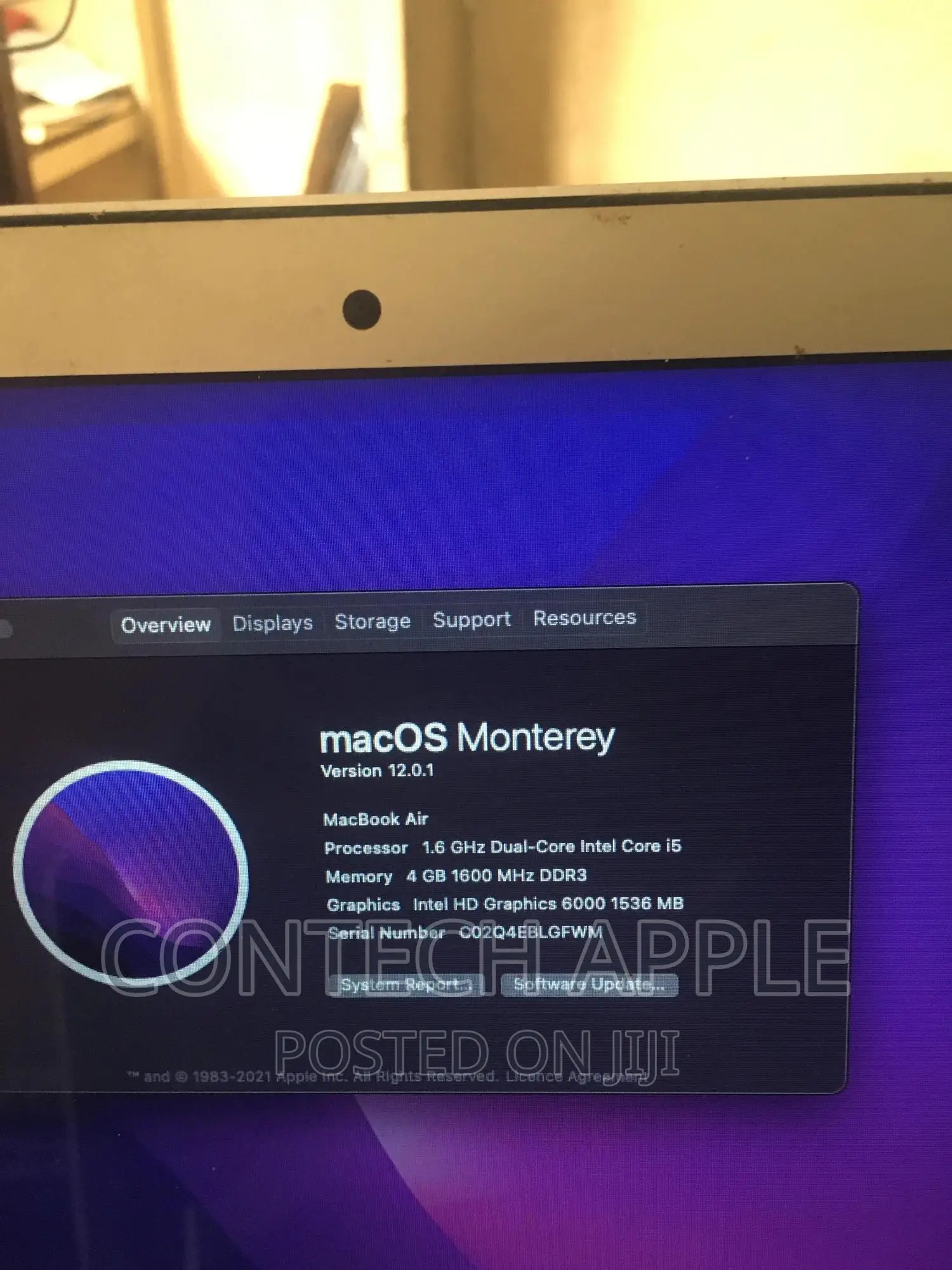 Laptop Apple MacBook Air 2015 4GB Intel Core I5 SSD 128GB