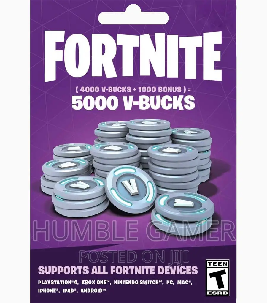 Fortnite 5000 V-bucks Gift Cards
