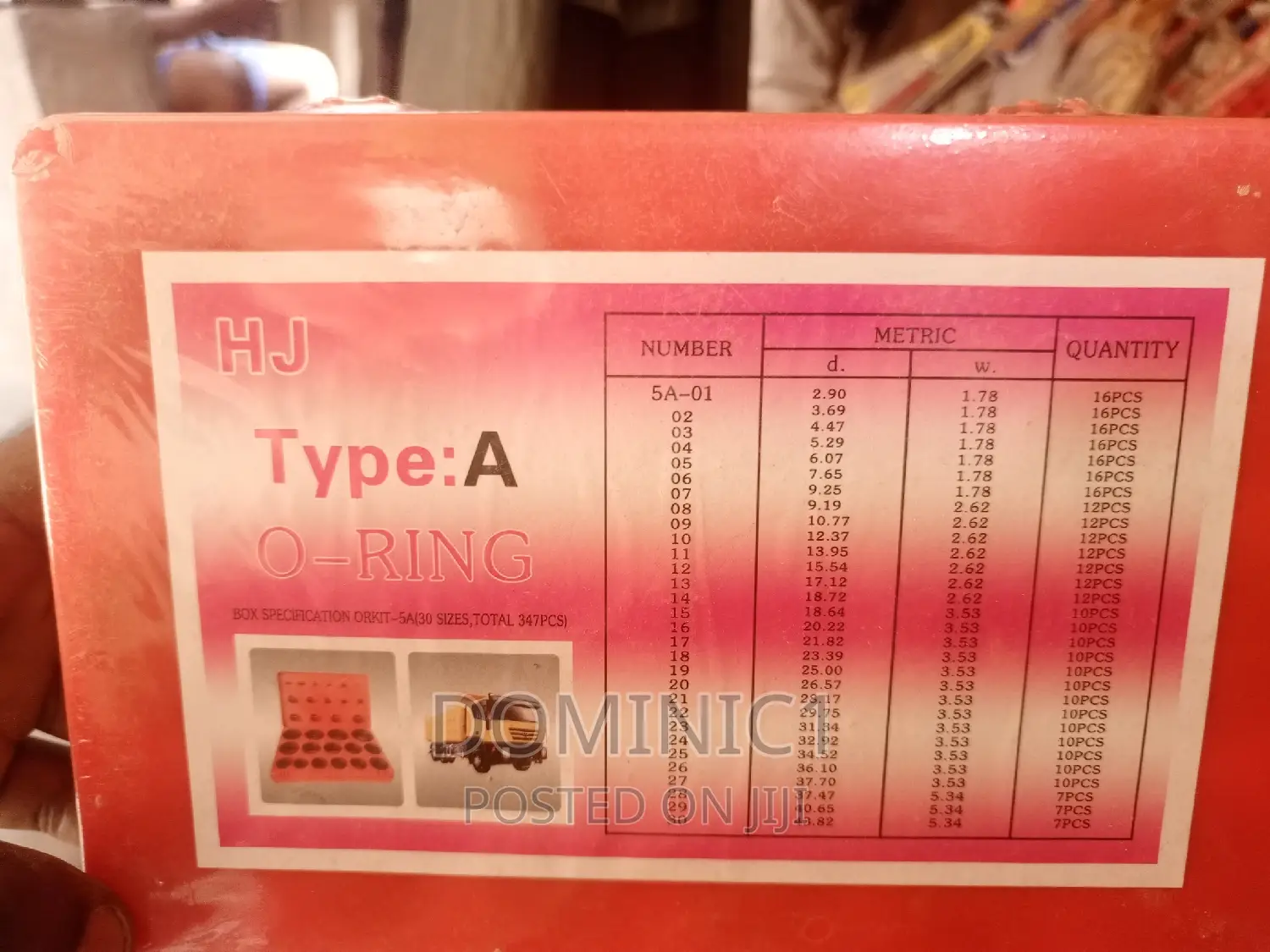 O-Ring Hj Set 30 Sizes, Total 347