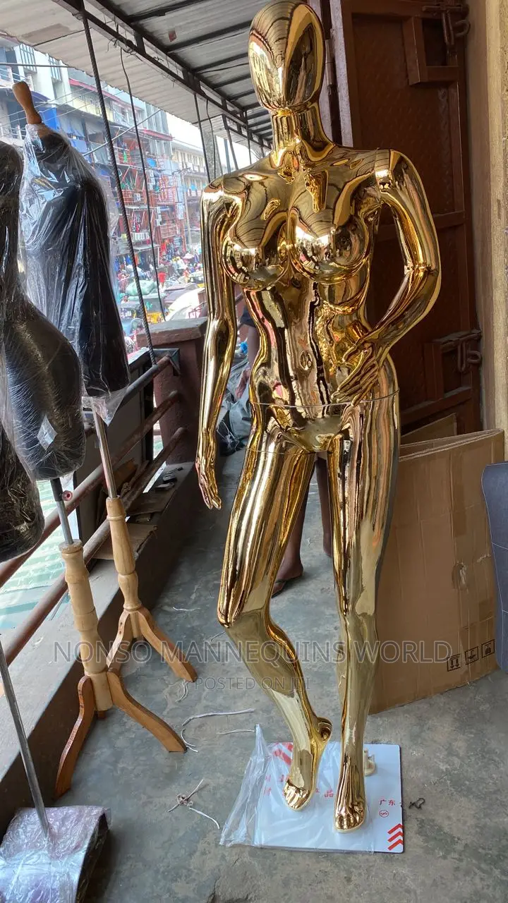 Size 12 Body Gold Chrome Female Mannequin