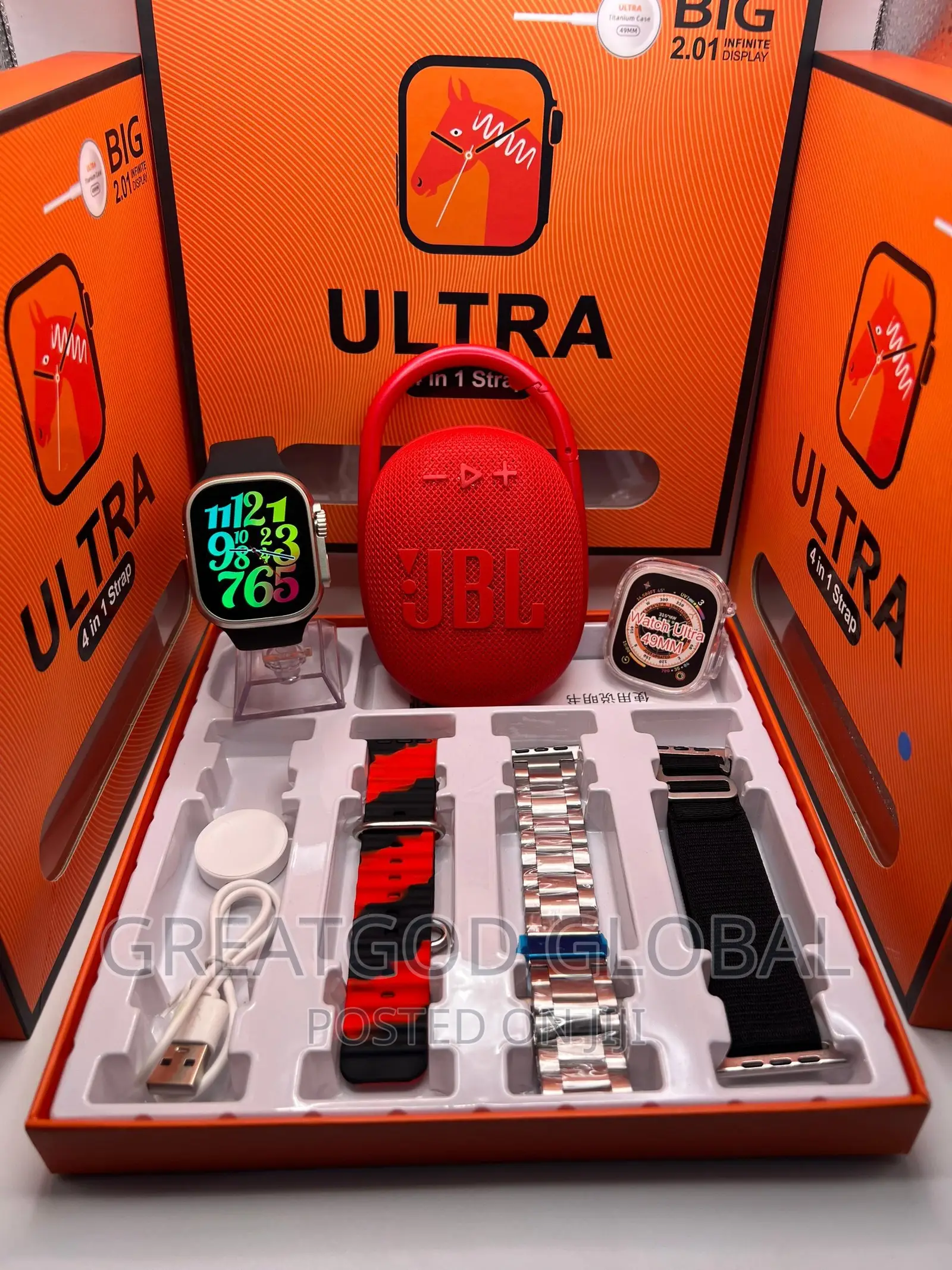 *CLIP 4 JBL Bluetooth Speaker + Series 8 Ultra Smartwatch*