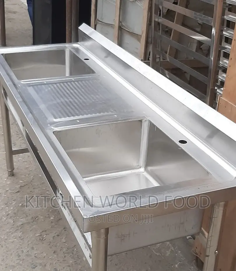 Industrial Double Sink With Work Station