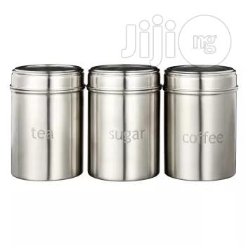 Uk Stainless Steel Tea Coffee Sugar Canisters,...