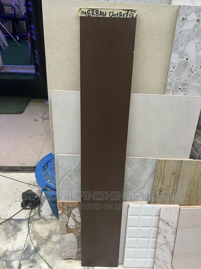 20*120 Coffee Brown Wood Finish Tiles