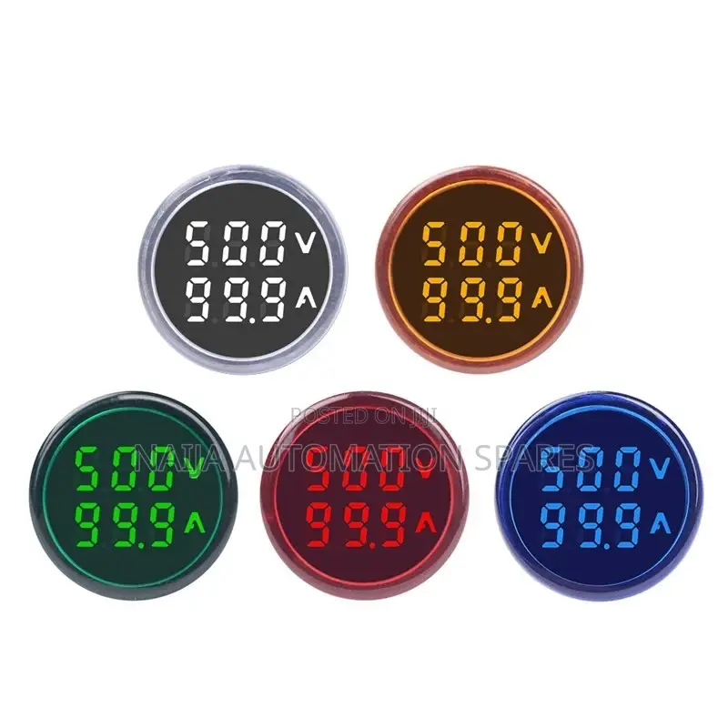 Round Digital Dual Display Voltemeter Ammeter