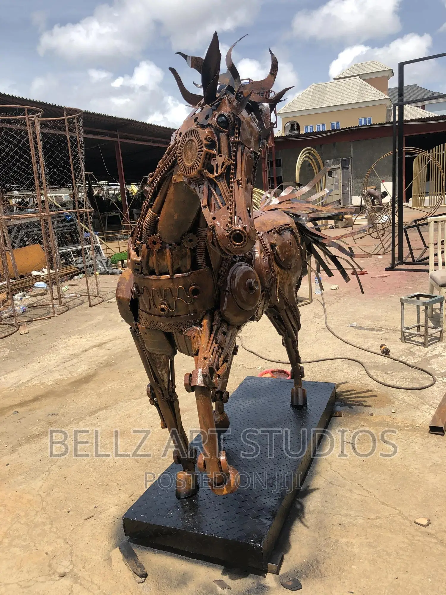 Metal Horse Sculpture