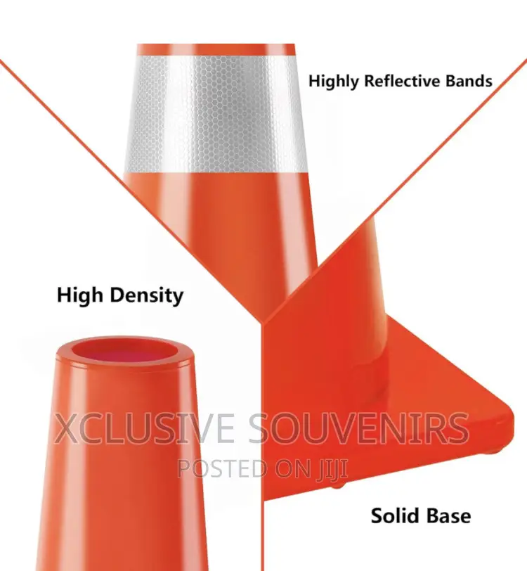 100cm Orange Traffic Cones With Reflective Collars