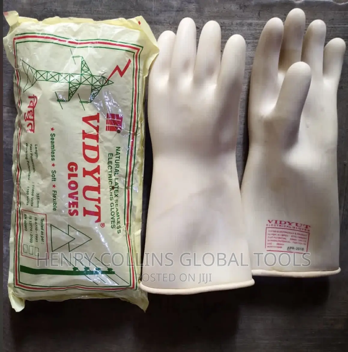 High Tension Electrical Hand Gloves 11000 Volts