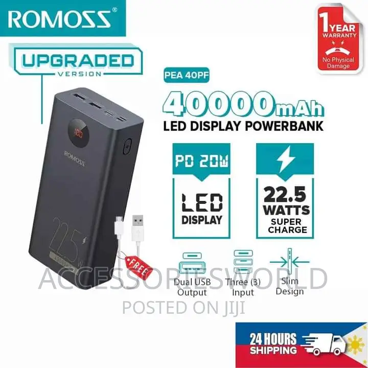 Romoss PEA40PF 40000mah Power Bank 22.5W Two-Way Fast Charge