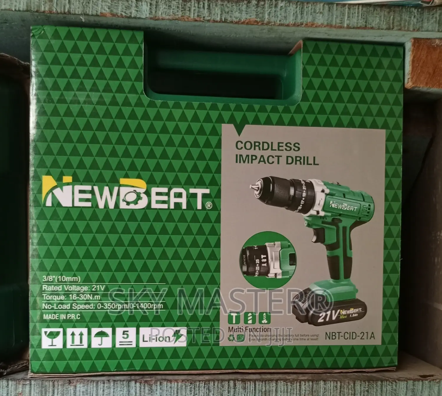 21v Cordless Impact Drill With Iron Chuck