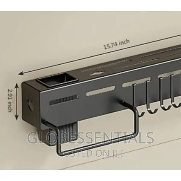 Wall Mounted Knife Cutlery Holder Kitchen Rack With Hooks