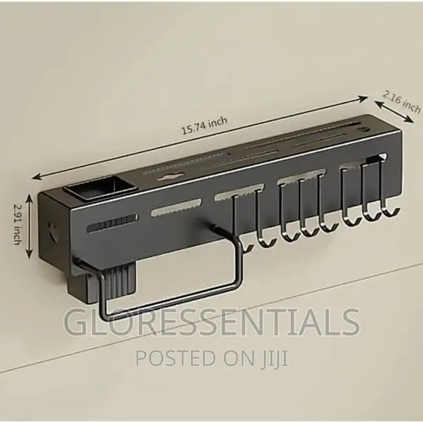 Wall Mounted Knife Cutlery Holder Kitchen Rack With Hooks