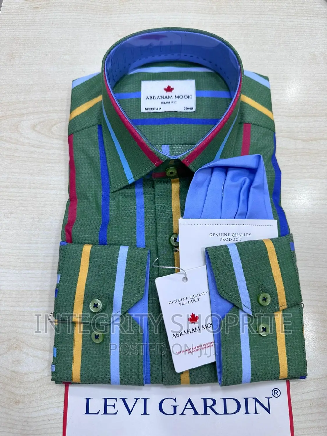 Levi Gardin Men Corporate Shirt - GREEN Details