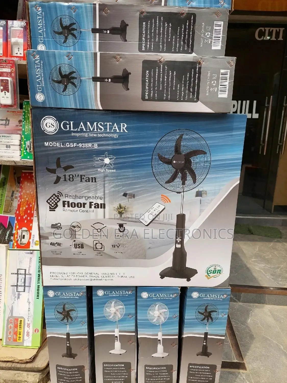 Glamstar Rechargeable Fan 18inches