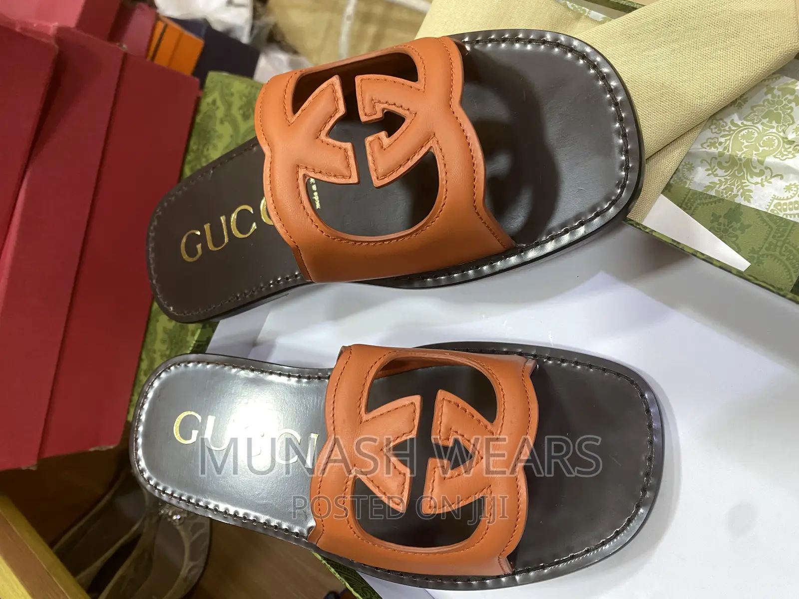 Original Italian Leather Gucci Slipers