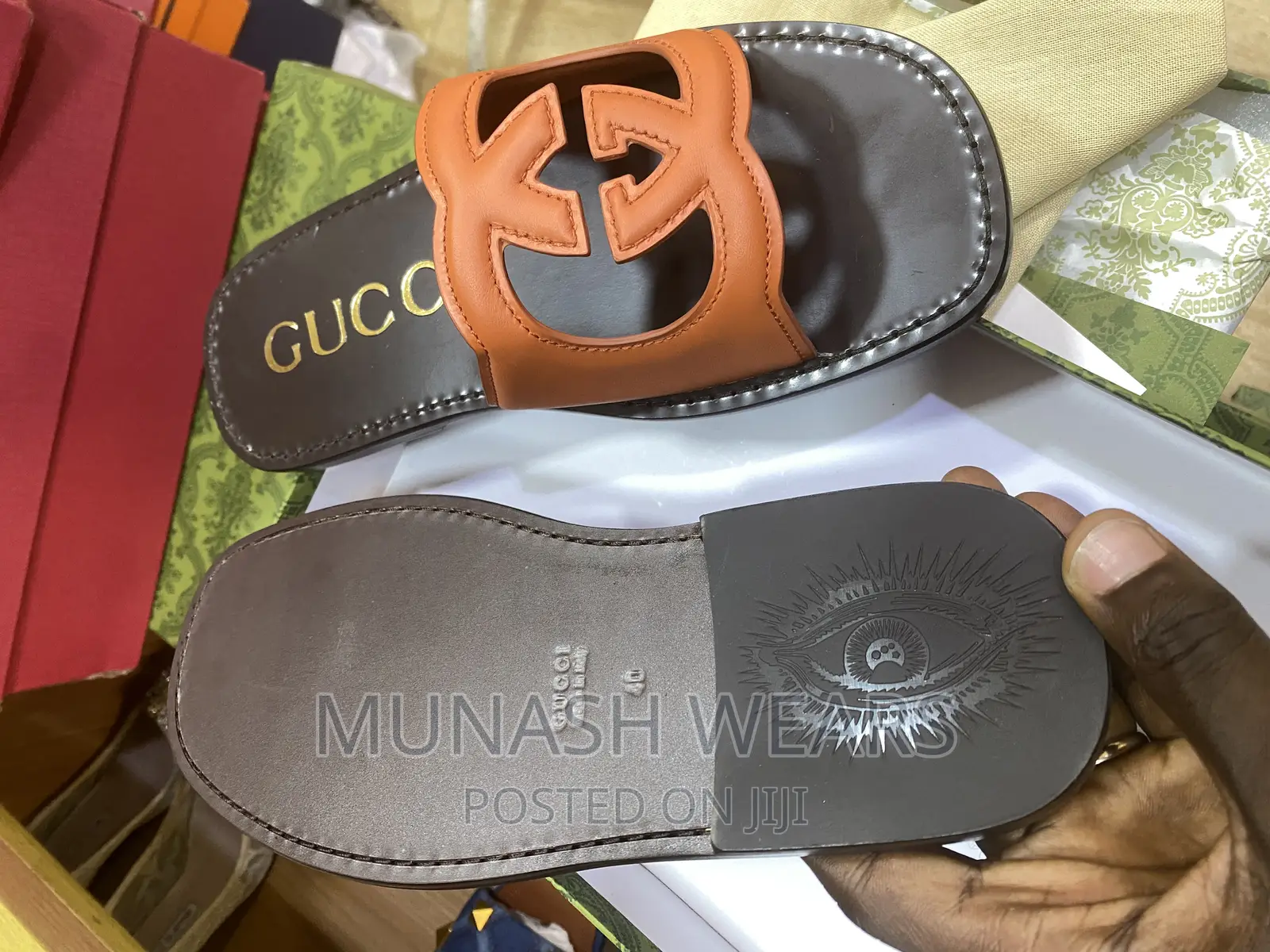 Original Italian Leather Gucci Slipers
