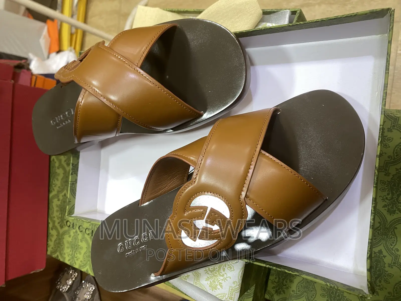 Italian Gucci Leather Slippers