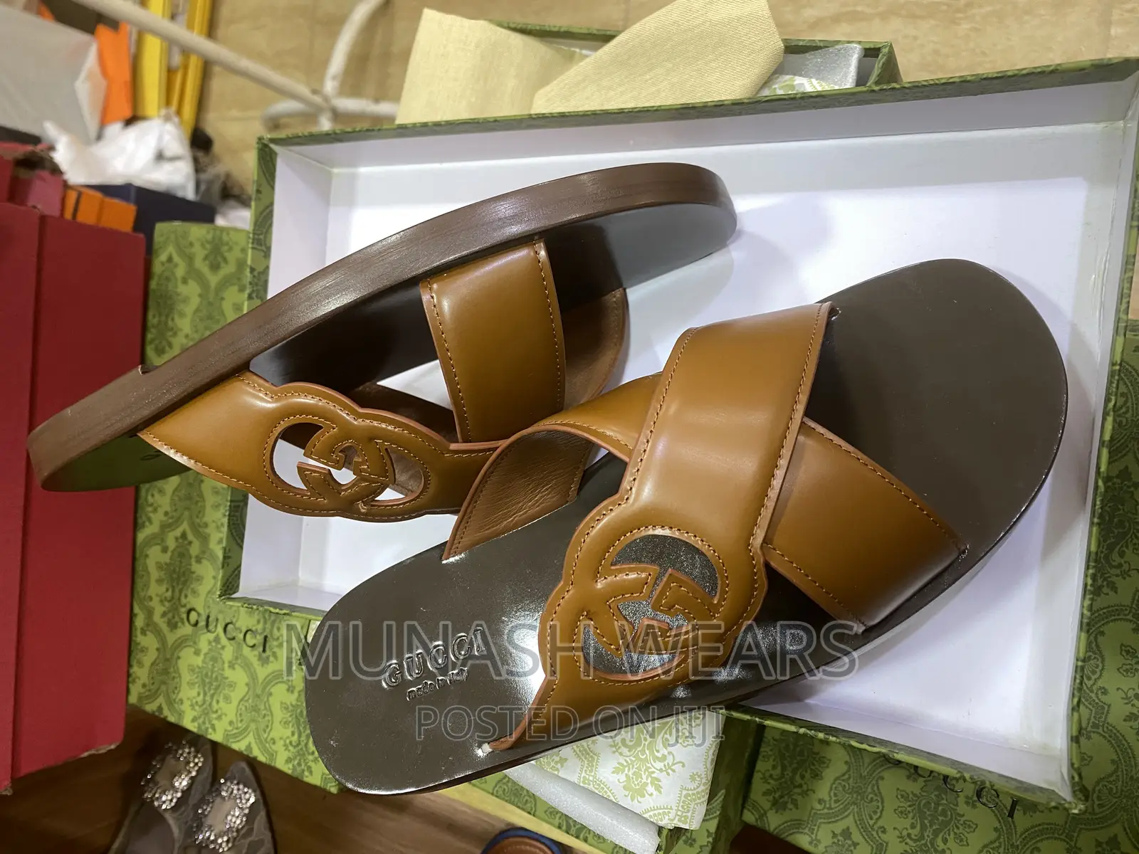 Italian Gucci Leather Slippers