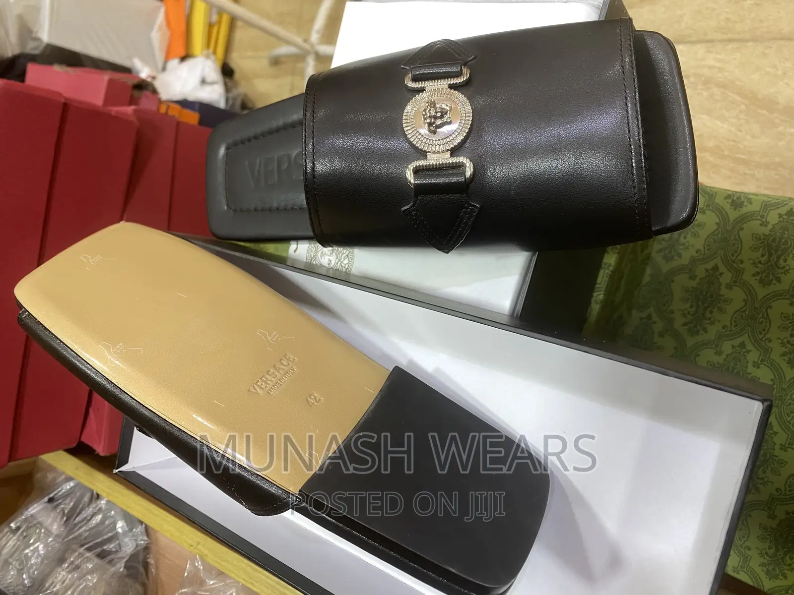Original Italian Leather Versace Slip
