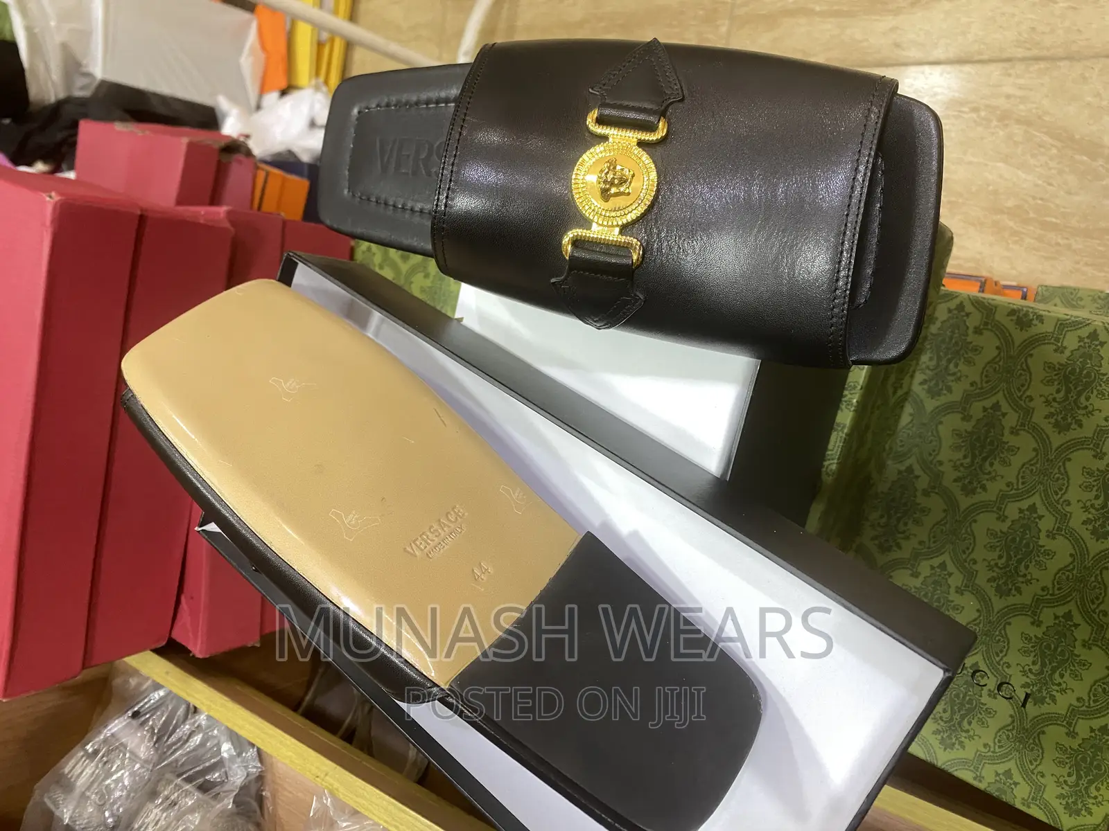 Original Italian Leather Versace Slip