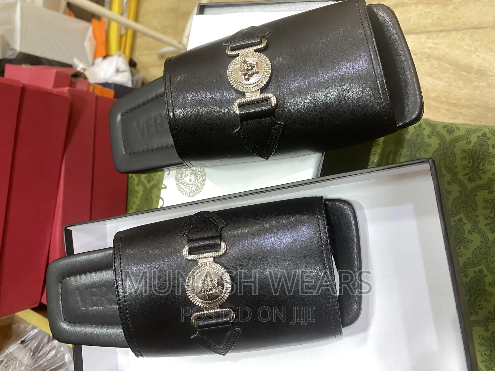Original Italian Leather Versace Slip