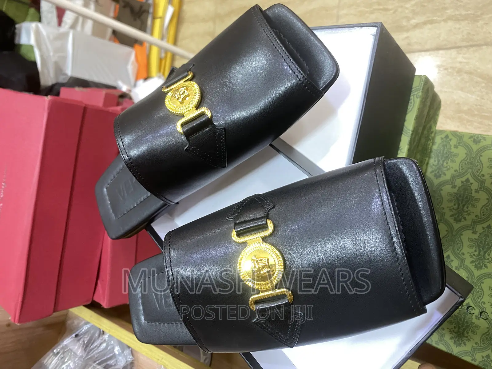 Original Italian Leather Versace Slip