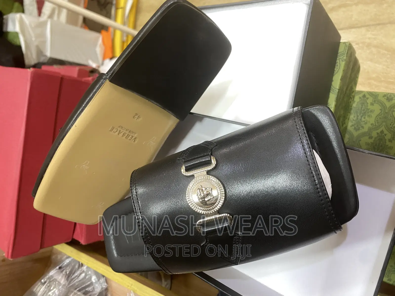 Original Italian Leather Versace Slip