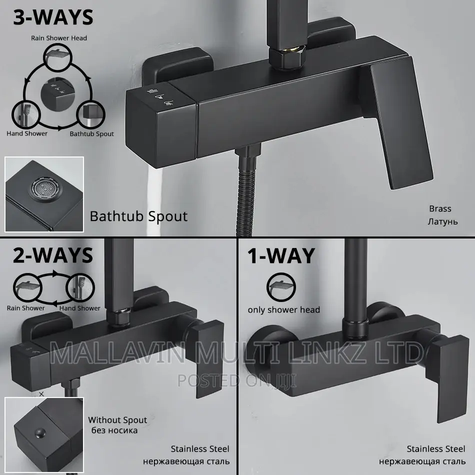 High Grade Black Shower Mixer