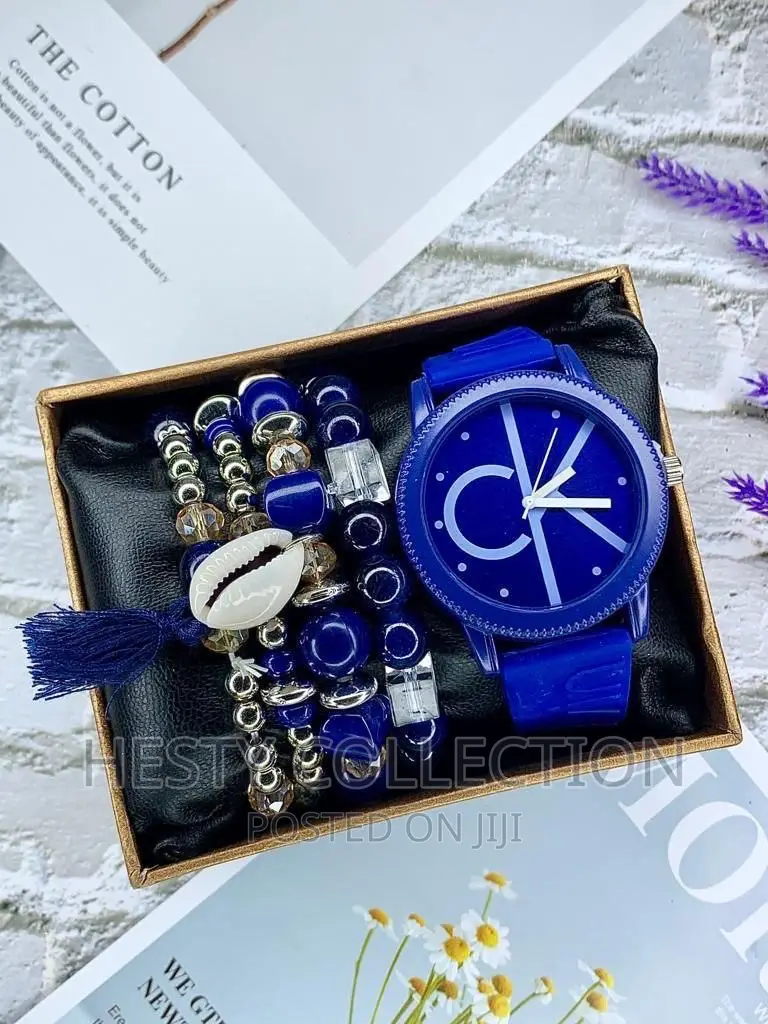Calvin Klein Silicon Wristwatch and Bracelet Valentine Set