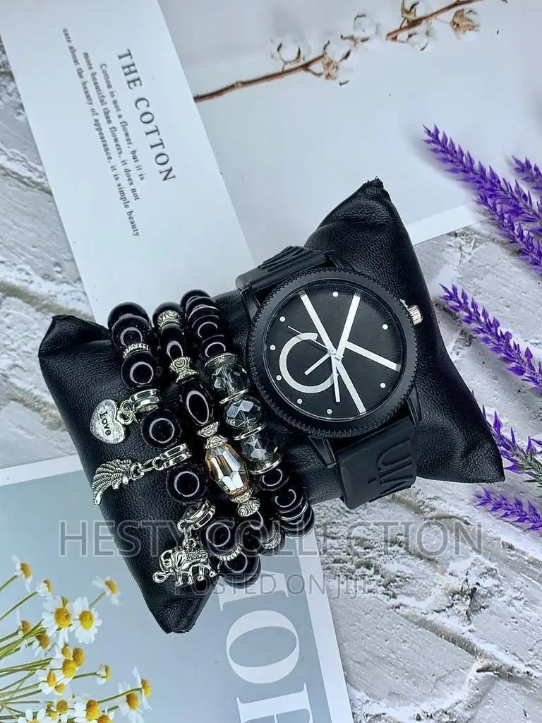 Calvin Klein Silicon Wristwatch and Bracelet Valentine Set