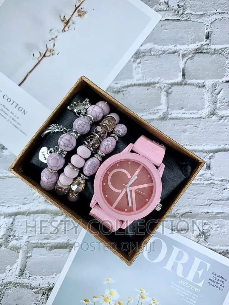 Calvin Klein Silicon Wristwatch and Bracelet Valentine Set