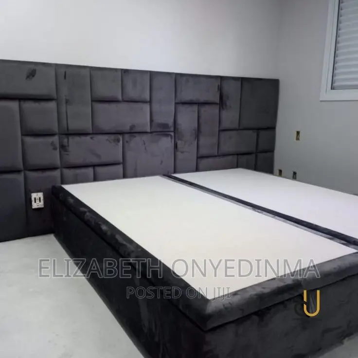 6 by 6 Padded Black Bedfram