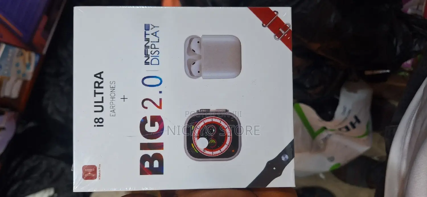 I8 Ultra Smart Watch + Bluetooth Headset + Dual Strap