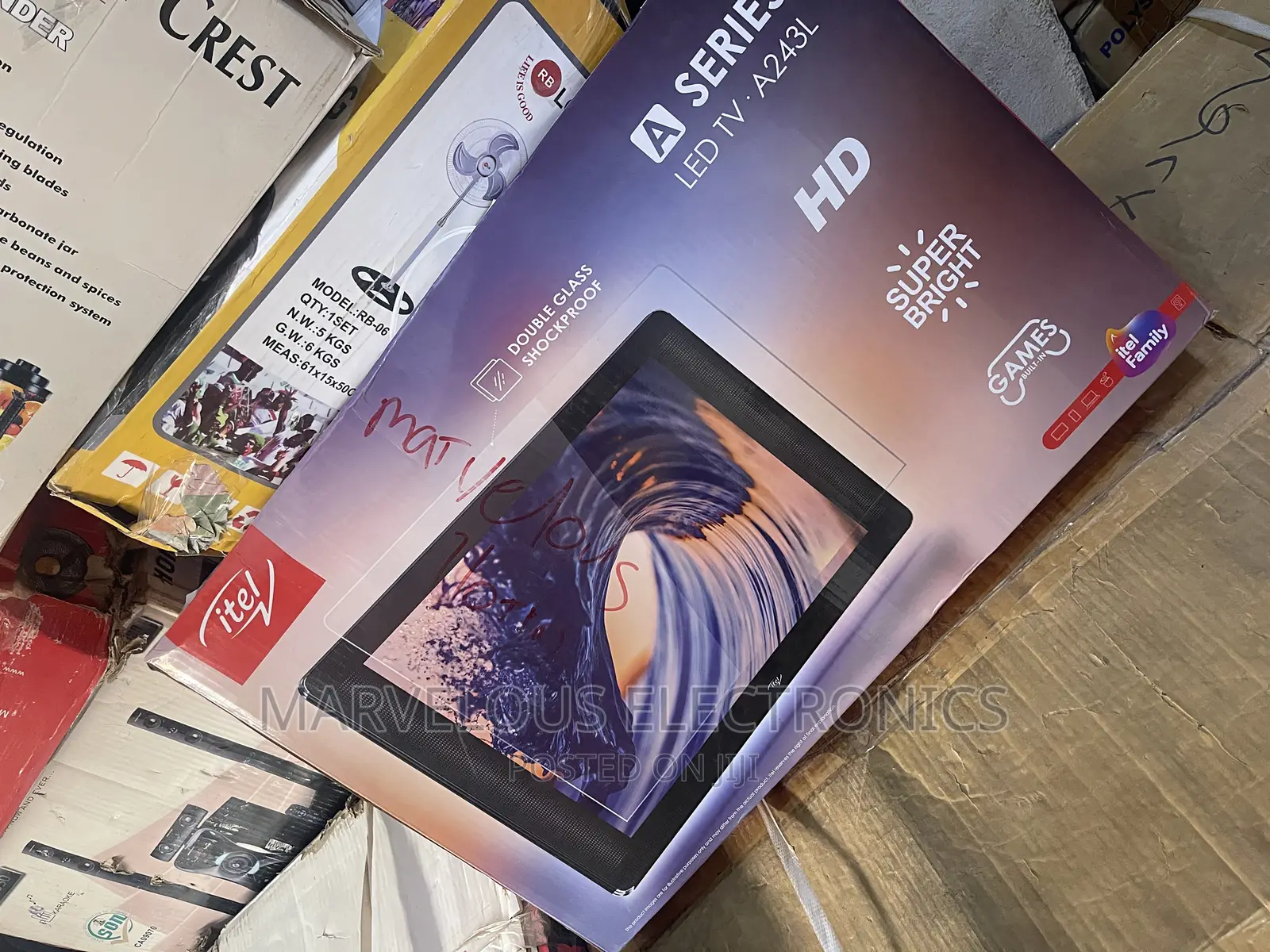 Brand New Itel Framless 24inch DC Solar Panel Television