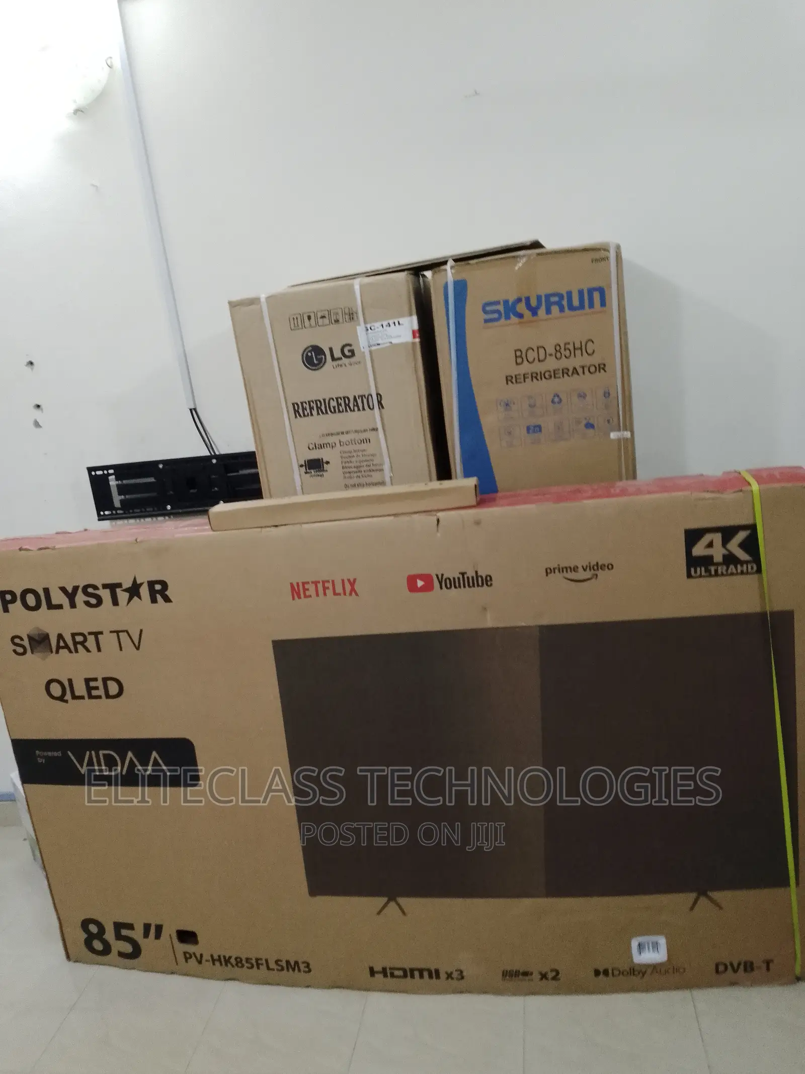 (Polystar 85” Smart LED Ultra HD TV With Netflix)