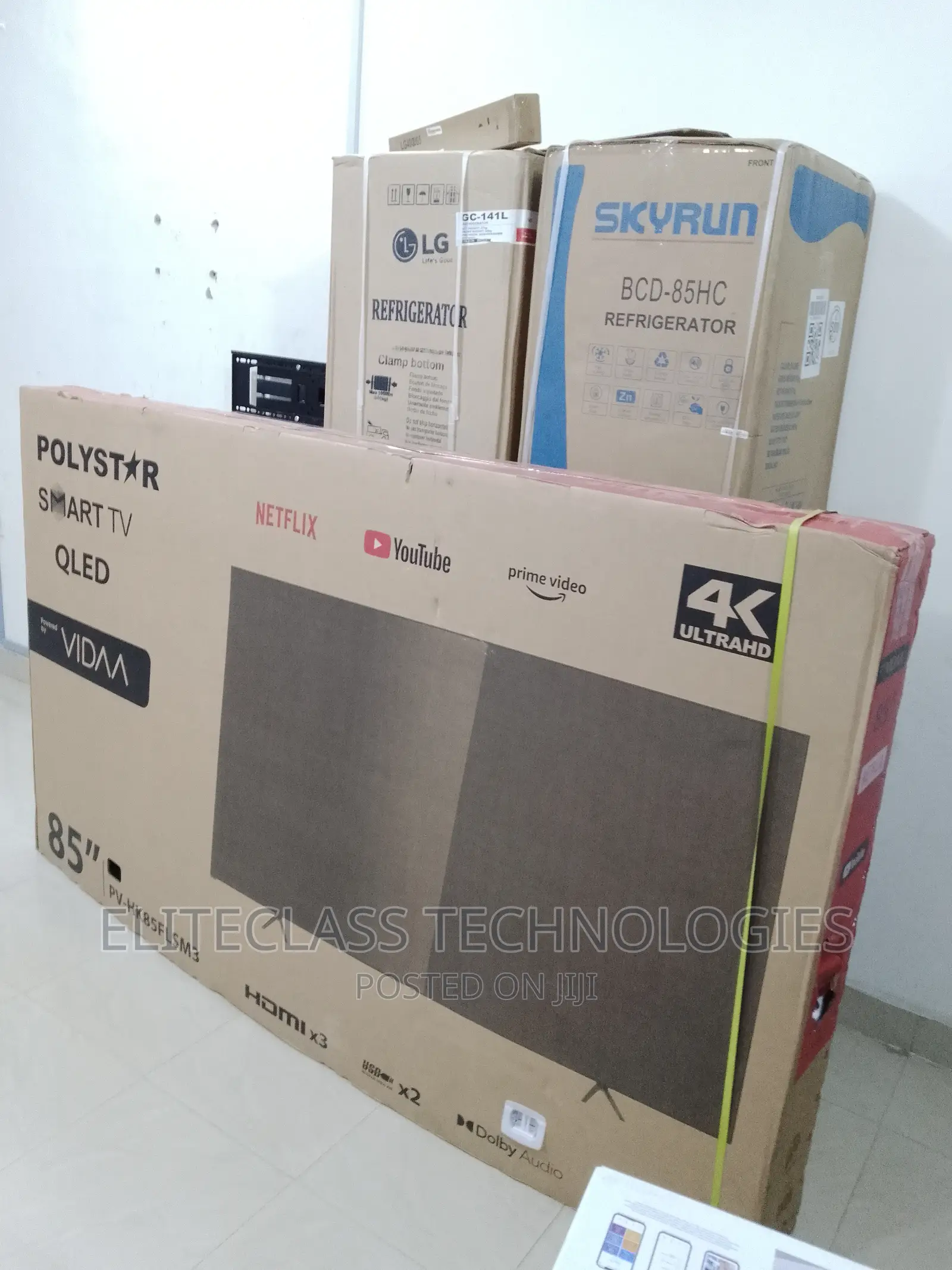 Polystar 85” Smart LED Ultra HD Tv, Plus Netflix