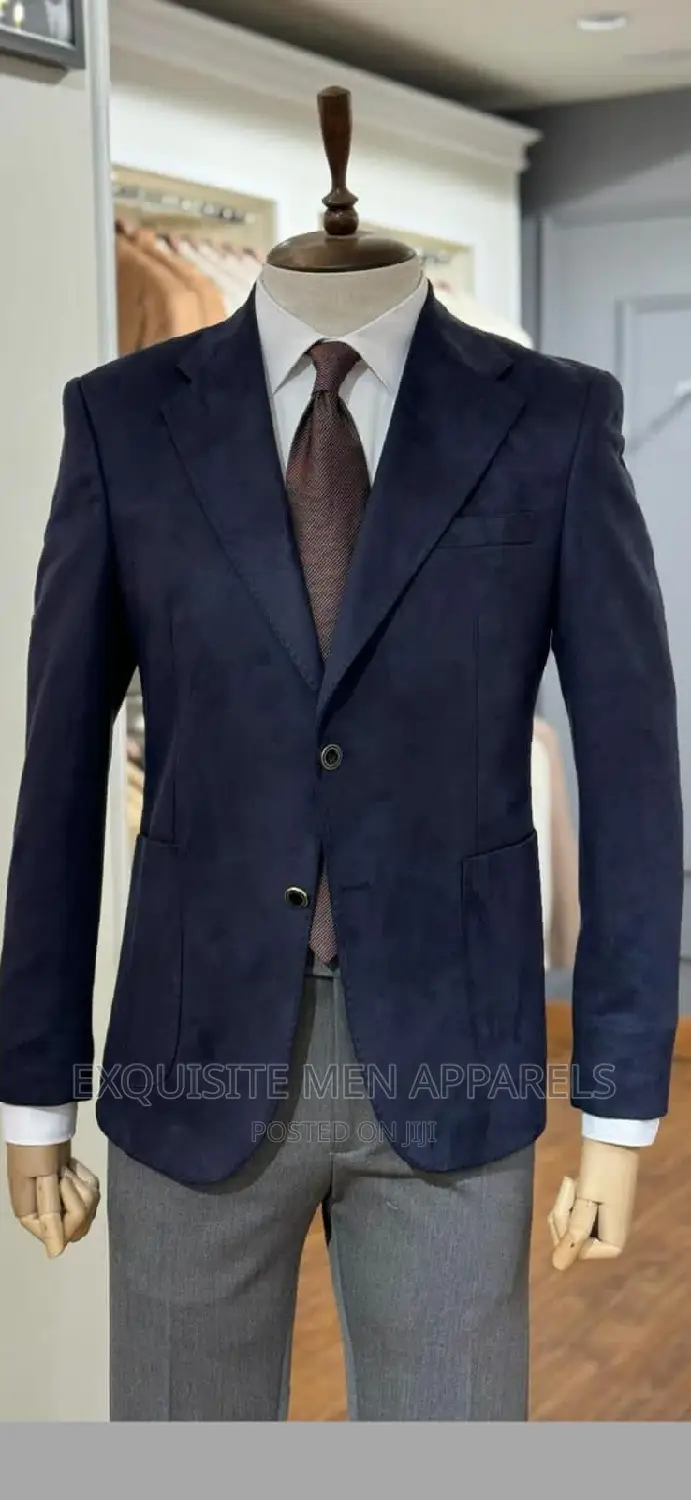 High Quality Suede Turkish Blazers Mens Suit