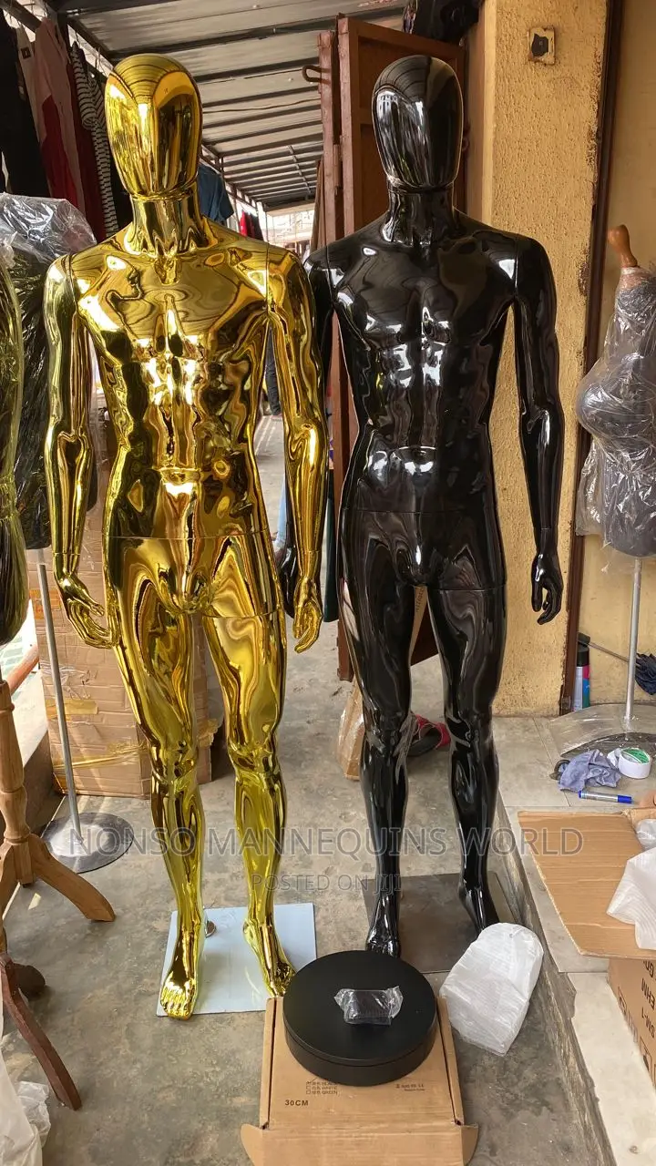 Gold Chrome Glossy Black Male Luxury Mannequins