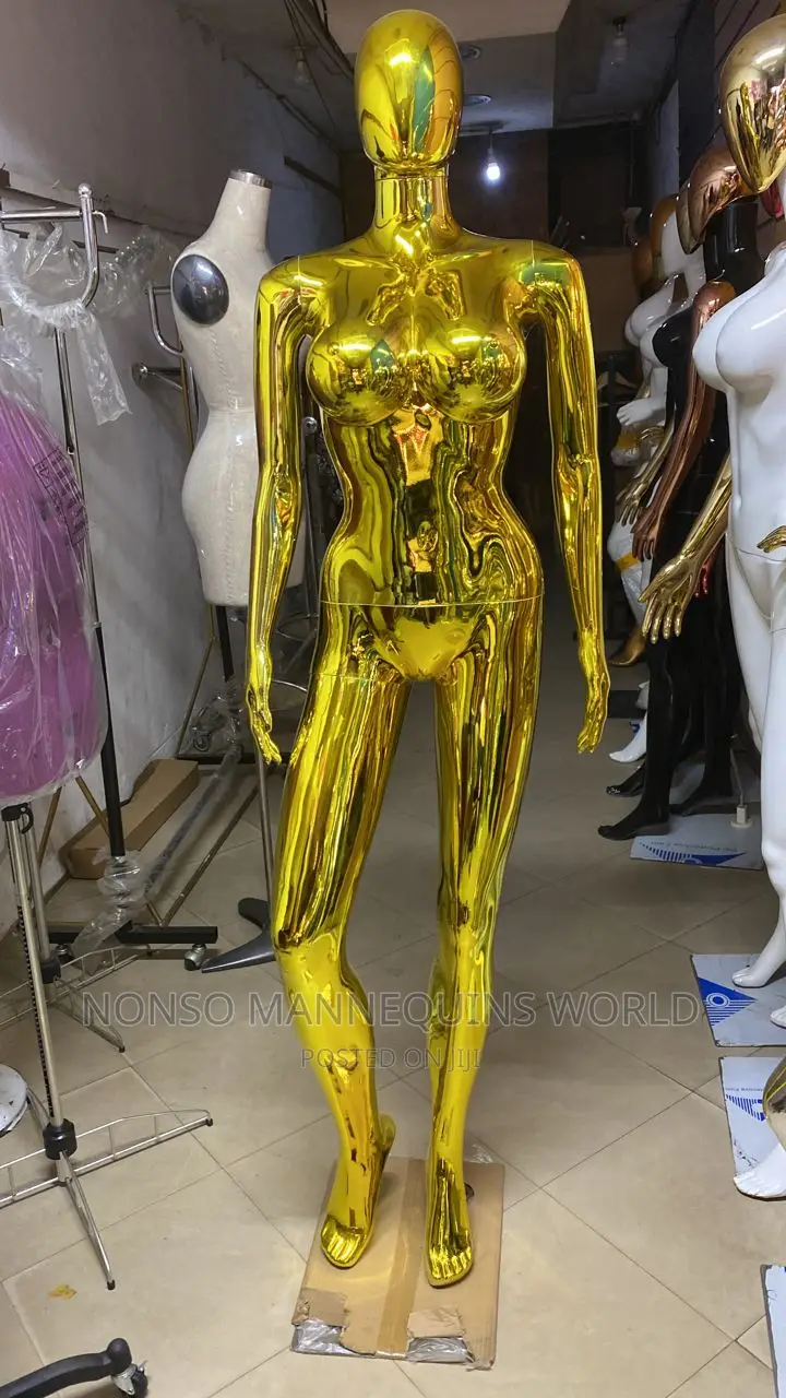 Gold Chrome Silver Chrome Luxury Female Mannequin