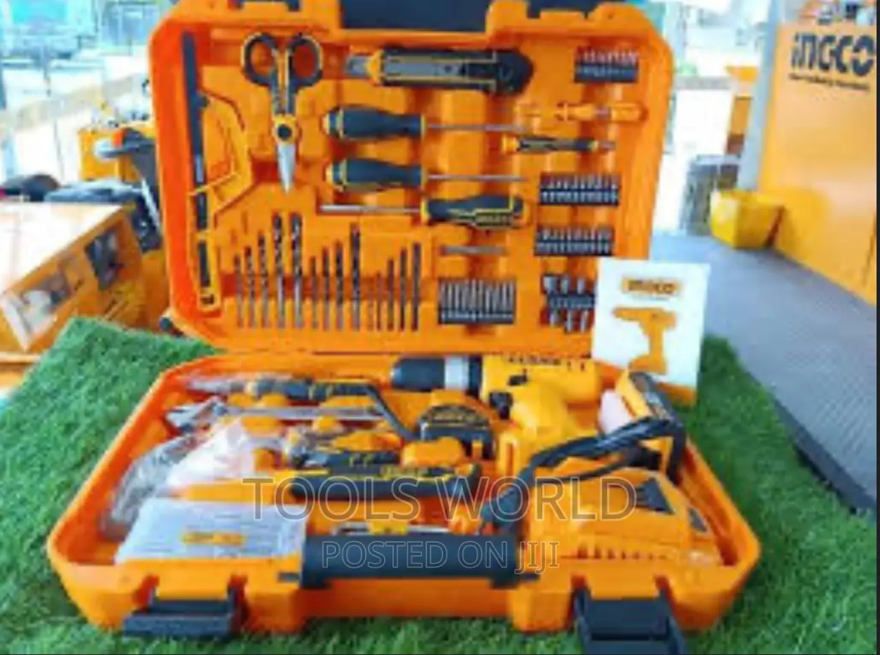 Ingco Lithium-Ion Impact Drill 165pcs Tools Set Accessories