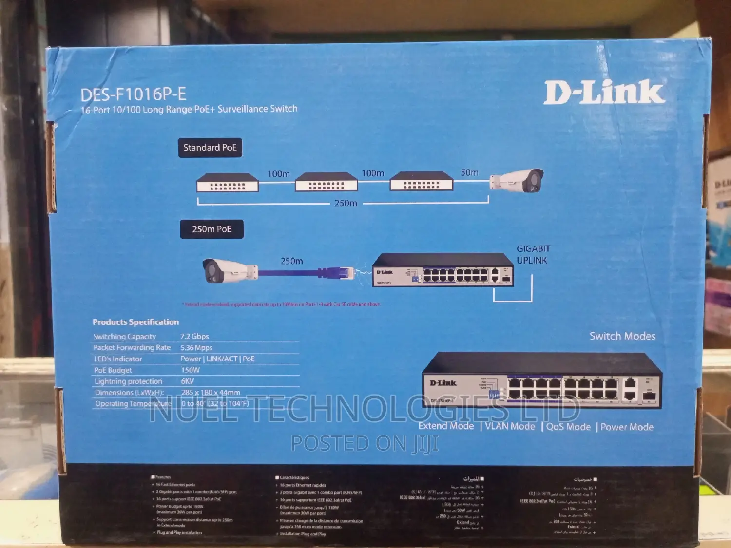 D-Link 16-Port 10/100 Long Range Poe+ Surveillance Switch