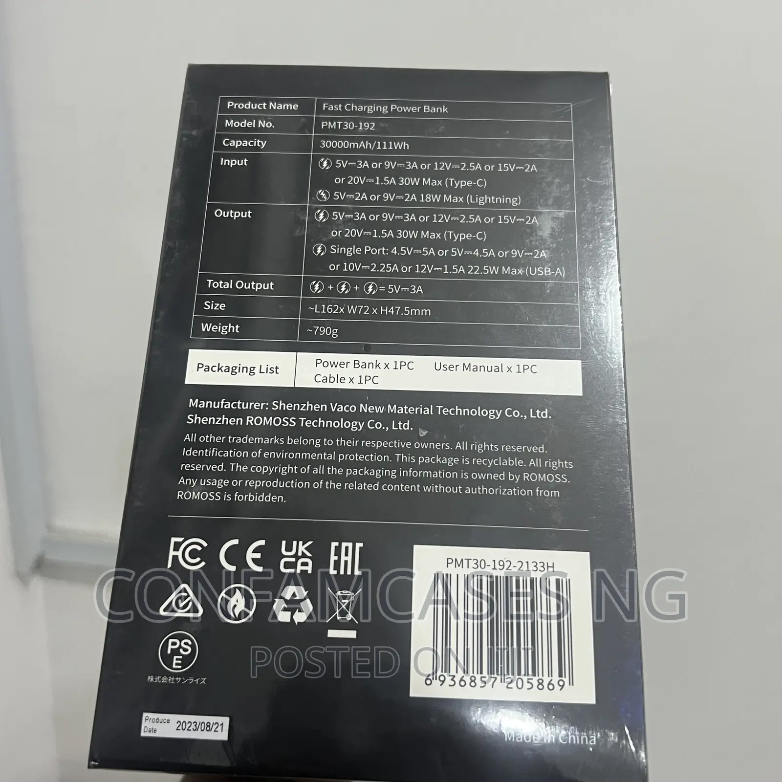 Romoss Pmt30 Bidirectional 30w Fast Charging Power Bank