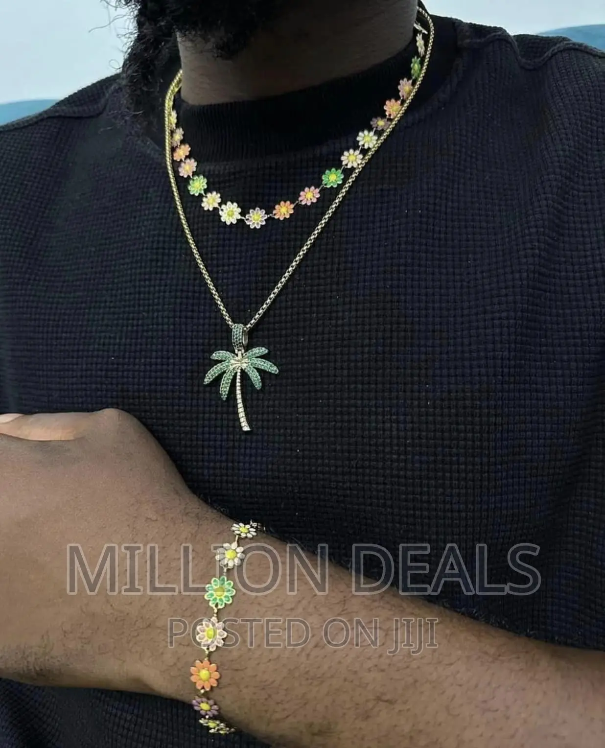 3 Pieces Luxury Men's Neckpiece N Bracelet