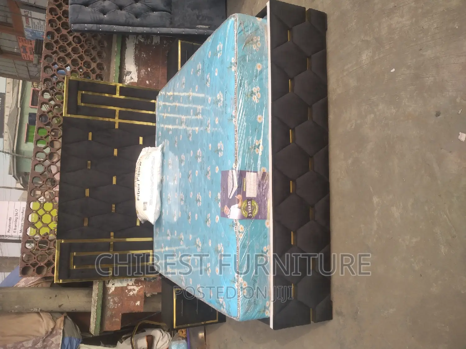 Quality 6by6 Ulphostery Padded Bed Frame With Two Bed Sides