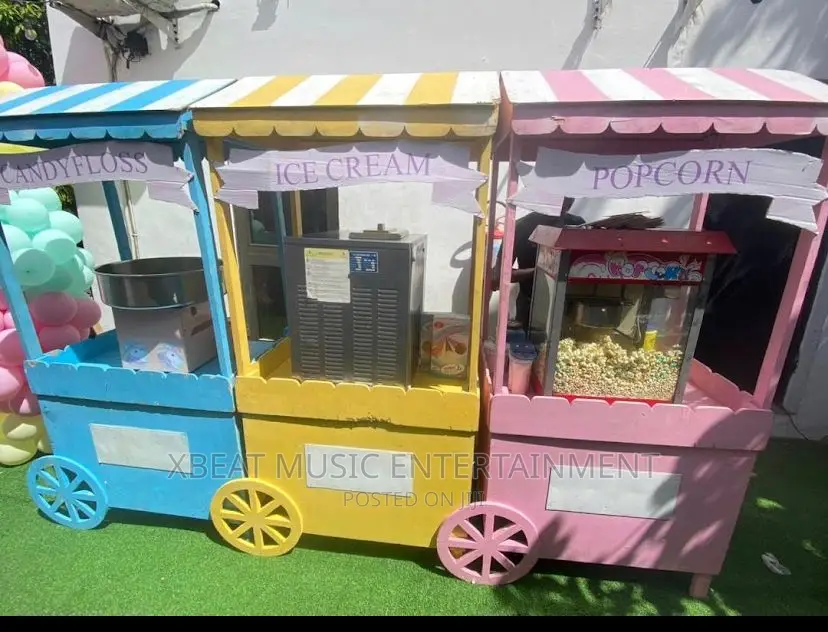 Ice Cream, Popcorn And Candy Floss With Stand